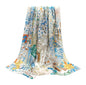 ANDANTINO 100% Silk Scarf 43" Large Square Lightweight Headscarf& Shawl–Women Hair Wraps-With Gift Packed - color: Beige&blue