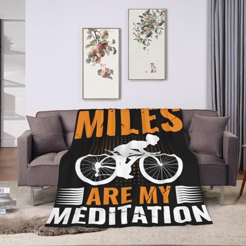 Miles are My Meditation Throw Blanket for Couch Bed Sofa Throw Blanket for Men Women 50"x40" Blankets