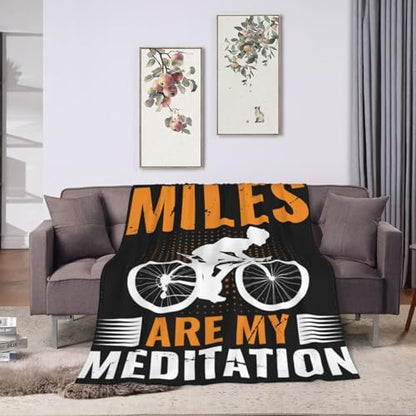 Miles are My Meditation Throw Blanket for Couch Bed Sofa Throw Blanket for Men Women 50"x40" Blankets