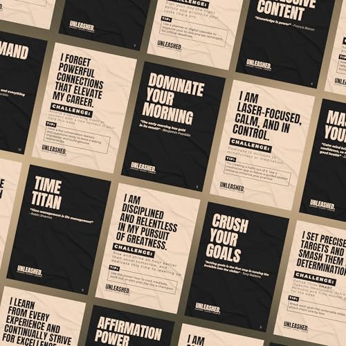 Daily Affirmation Cards to Unleash Your Best Self - 55 Cards with Empowering Quotes, Challenges & Practical Tips | Personal Growth Gift Idea for Driven Men & Women for Birthday, New Job, Mothers Day