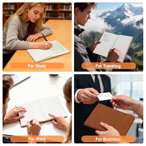 COMIX Lined Journal for Men Women, 240 Pages 5.6" x 8.3" Journaling Notebook, A5, College Ruled, Hardcover Notebook for Work & Note Taking, Fits for Office School Home, Brown