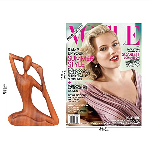 NOVICA Brown Suar Wood Yoga Sculpture, 7.75" Tall 'Yoga Stretch'
