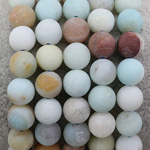 Keleny Gem Semi Precious Gemstones 8mm Natural Stone Round Beads Crystal Stretch Bracelets 7 Inch Unisex - color: 8mm Matte Multicolor Amazonite