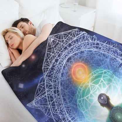 Yoga Meditation Zen Lotus Throw Blankets,Blanket Premium Super Soft Cozy Warm Bed Blanket Couch Decorative Throw Blankets for Living Room Bedroom Dorm