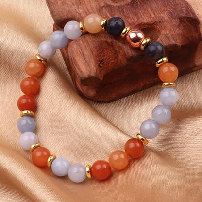 KSQS Healing Stone Bead Bracelet for Women, Natural Gemstones Balance Protection Bracelet, Spiritual Crystal Beads Bracelet Anxiety Relief with Meaning Card - style: And Breathe