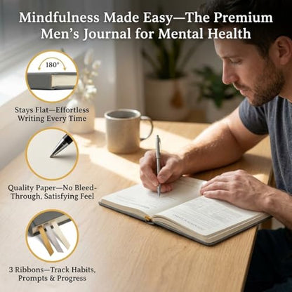 Journal for men: mental health journal, 90 day guided mindfulness self care planner for mindfulness, wellness, and anxiety relief, great gift