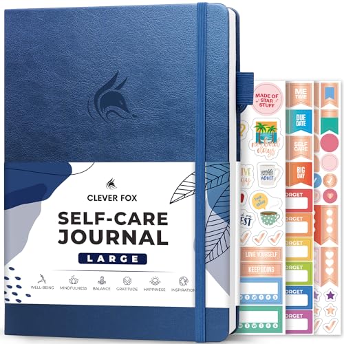 Clever Fox Self-Care Journal – Wellness & Daily Reflection Notebook – Mental Health & Personal Development – Self-Care, Meditation & Mood Journal for Women & Men – Large (Mystic Blue) - color: Mystic Blue, size: Smaller Than A4 (7x10'')