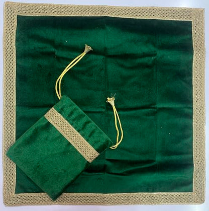 SMMS Spiritual Velvet Table Cloth Altar Tarot Spread (Green, Small- 46cm*46cm/ 18inch*18inch) - color: Green, size: Small- 46cm*46cm/ 18inch*18inch