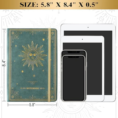 Artfan Ruled Notebook/Journal – Premium Thick Paper Faux Leather Classic Writing Notebook with Pocket + Page Dividers Gifts, Banded, Large, 144 Pages, Hard Cover, Lined (5.8 x 8.4) - Cyan - color: Cyan