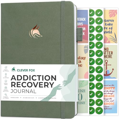 Clever Fox Addiction Recovery Journal – Addiction Treatment Planner & Workbook – Daily Sobriety Journal for Recovery Progress, A5 (Cypress) - color: Cypress, size: A5 (5.8'' x 8.3'')