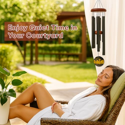 Personalized Farming Memorial Wind Chime – “Farming in Heaven’s Fields” Custom Name & Years – Tractor with Angel Wings Engraved Sympathy Gift for Farmers – Remembrance Windchime for Loss of Loved One