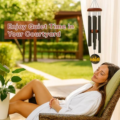 Personalized Farming Memorial Wind Chime – “Farming in Heaven’s Fields” Custom Name & Years – Tractor with Angel Wings Engraved Sympathy Gift for Farmers – Remembrance Windchime for Loss of Loved One