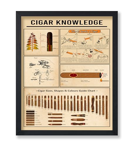 Monem Art Cigar Knowledge Poster - Cigar Sizes, Shapes & Colors Guide Print - Cigarette Illustration - Educational Art - Typography Design - Great Living Room Decor - 8x10 UNFRAMED Wall Decor - color: Style-08, size: 8"L x 10"W