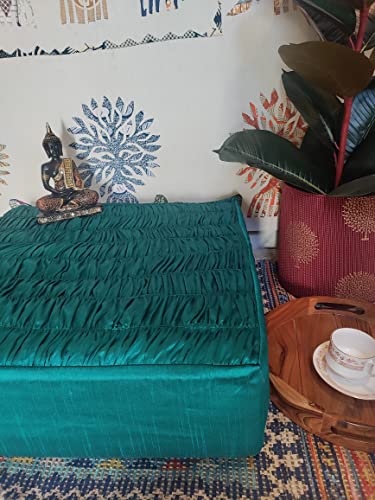 Floor Cushion, Large Meditation Cushion, Yoga Pillow, Floor Seating Cushion, Zabuton Cushion (Square, Teal Blue) - color: Teal Blue, size: Rectangle , 24x24x8 inches