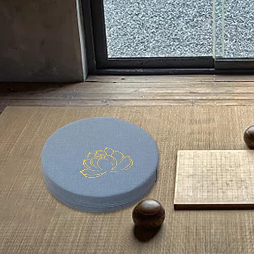 Meditation Cushion Washable 40cm Dia Traditional Tibetan Meditation Pillow Comfortable Floor Pillow for Outdoor Meditation, Blue 6cm