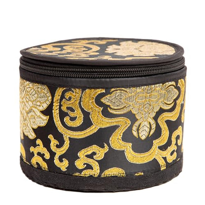 Tibetan Singing Bowl Set - 4" Easy To Play Authentic Handmade For Meditation Sound 7 Chakra Healing By HIMALAYAN BAZAAR (Black with Box, 4")