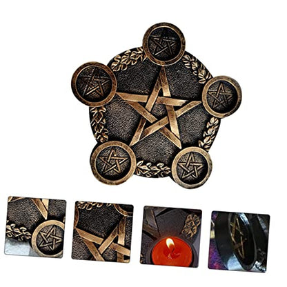 ULTECHNOVO Pentacle Star Candleholder Prop Decorative Altar Ornament for Sacrifice Rituals Compact Long-Lasting Material Unique Desktop Decor for Home and Ceremony