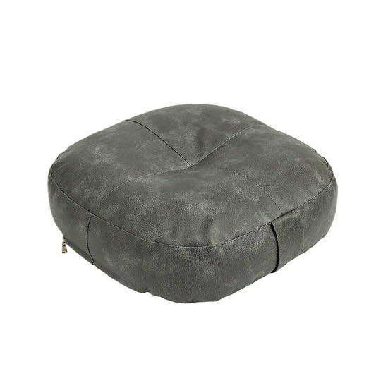 Premium PU Leather Meditation, Adjustable Height and Firmness,Floor-Safe Hidden Zipper, Odor-Free Soft Skin Feel (Grey,Side Length 50 * Height 20cm) - color: Grey, size: Side length 50 * height 20cm
