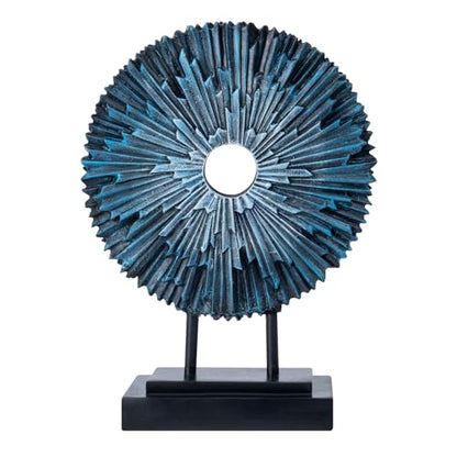 Round Statue HomeDecor Kitchen, Modern Decorative Sculpture Decorations for Living Room Coffee Table, Office Decor Shelf, Center Tabletop Decoration (Blue)