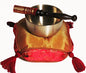 Meditation Accessory Japanese Rin Gong Singing Bowl Set 3.5" dia with Cushion & Stained Wood Striker - Red Gold - color: 3.5" Red Gold