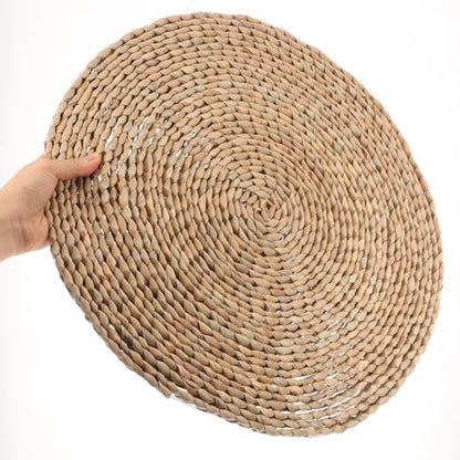 Woven Meditation Floor Pillow Cushion 40x40cm Natural Straw Mat Traditional Yoga Sitting Pad for Adults Zen Meditation and Tatami Seating Cushion