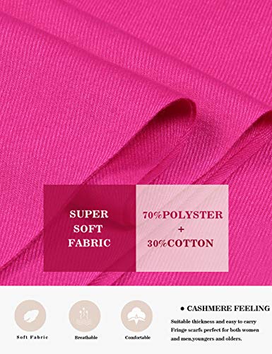 Pashmina Shawl Women Winter Scarf Warm Wedding Wraps Ladies Scarves for Evening Dresses - color: Hot Pink