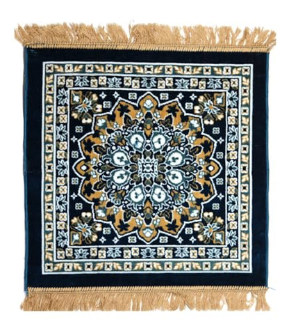 24 x 24 inches Puja Aasan Velvet Woolen Pooja Aassan Meditation Cloth Rug Mat Aasanam Carpet Mattress | AE000319-01 (Firozi-1) - color: Firozi-1