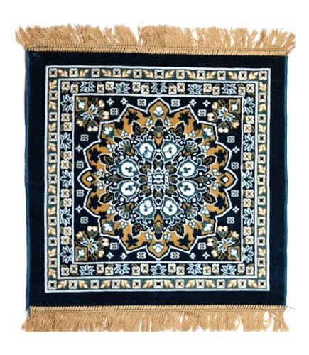 24 x 24 inches Puja Aasan Velvet Woolen Pooja Aassan Meditation Cloth Rug Mat Aasanam Carpet Mattress | AE000319-01 (Firozi-1) - color: Firozi-1