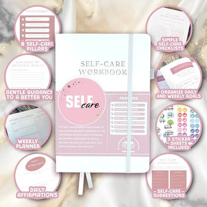 Planners with Purpose Self-Care Planner for Women - Wellness & Mindfulness Journal with Guided Prompts, Self Love & Gratitude Exercises - Daily Reflection & Goal Setting Notebook - Aesthetic Hardcover A5 (white)
