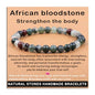AD Beads Handmade Gemstone Stretch Elastic Bracelet Crystal Healing Reiki Nature's Beauty and Spiritual Essence Unisex - color: African Bloodstone (Strengthen the Body), size: 6mm