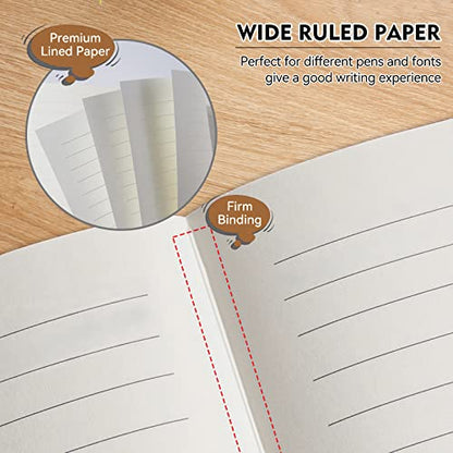 Lined Journal Notebook, 200 Pages, Leather Hardcover Notebooks, A5 College Ruled Thick Classic with Pen Loop Notebook Journals for Writing, for Women Men Office School, 5.75'' X 8.38'', Brown - color: Brown