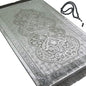 Modefa Luxury Velvet Prayer Rug with Prayer Beads | Soft Elegant Muslim Turkish Janamaz Sajada Carpet for Men and Women | Plain Solid Prayer Mat Ramadan Eid Gift - Paisley (Silver Grey) - color: Silver Grey