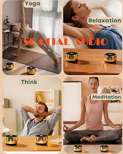 M3 Zen Frequency Sound Machine | Portable Meditation Chime for Deep Calm, Anxiety Relief & Sleep Aid | Screen-Free Alternative to Kinetic Sand Art | Includes Carry Bag - color: Gold