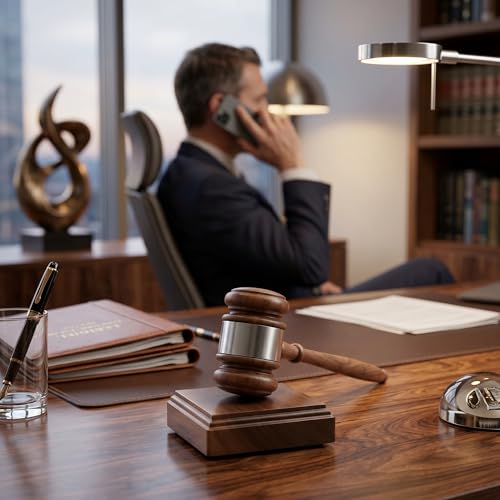 Wooden Walnut Gavel w/Square Sound Block (Silver Band)
