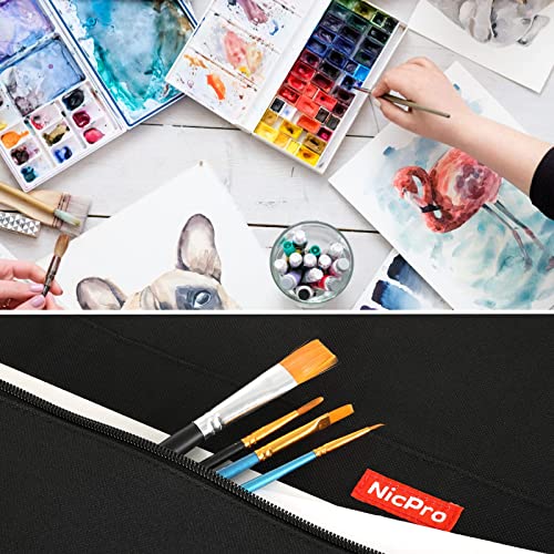 Nicpro Light Weight Art Portfolio Bag, 24 x 36 Inches Waterproof Art Portfolio Case with Shoulder & Handle Carry, for Artwork, Poster, Sketch Drawing, Canvas, Photography, Solar Panel Storage - size: 24 x 36 inches