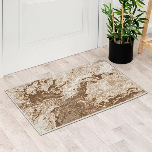 LUXE WEAVERS Marble Swirl Abstract Area Rug, Beige 2x3 - color: Beige, size: 2' x 3' (Rectangular)