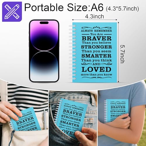 3Pcs A6 Spiral Notebook,Inspirational Journal,Motivational Journal for Women Men,Spiral Journal Notebook College Ruled Daily Diary for School,Travel,Business,Work (3Pcs-A6 Always Light Blue) - color: 3pcs-a6 Always Light Blue