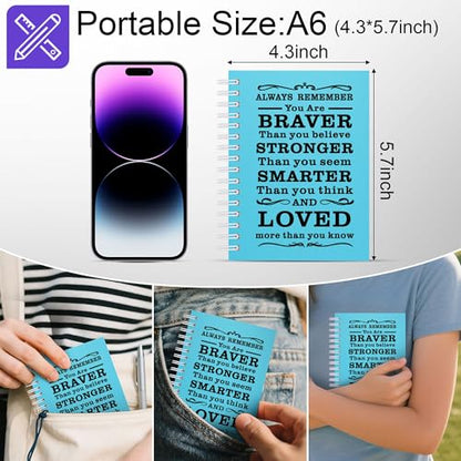 3Pcs A6 Spiral Notebook,Inspirational Journal,Motivational Journal for Women Men,Spiral Journal Notebook College Ruled Daily Diary for School,Travel,Business,Work (3Pcs-A6 Always Light Blue) - color: 3pcs-a6 Always Light Blue