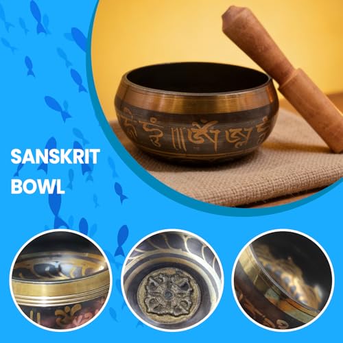 3.35" Singing Bowl Set Authentic, Sound Bowl hand Hammered Ideal for Yoga, Wellness Spaces & Relaxation