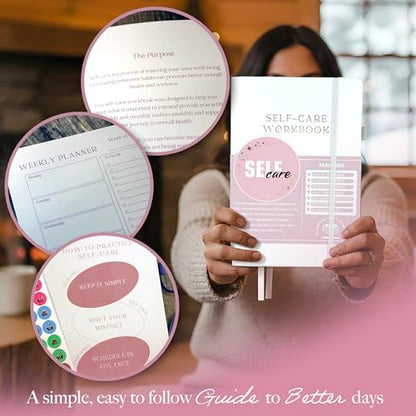 Planners with Purpose Self-Care Planner for Women - Wellness & Mindfulness Journal with Guided Prompts, Self Love & Gratitude Exercises - Daily Reflection & Goal Setting Notebook - Aesthetic Hardcover A5 (white)