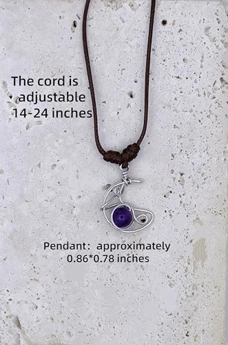 Crystal Pendant Necklaces Healing love Women's Men's choker Obsidian Tiger eye White Crystal Black Gold waterproof dainty Charm stackable statement Cute Stone necklace Unisex - style: Crystal pendant Amethyst Moon