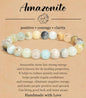 BOMAIL Natural Stone Bracelet for Women Men - 8MM Semi-Precious Gemstone Beaded Bracelet Healing Crystal Stretch Bracelet Yoga Bracelets Jewelry - color: Amazonite