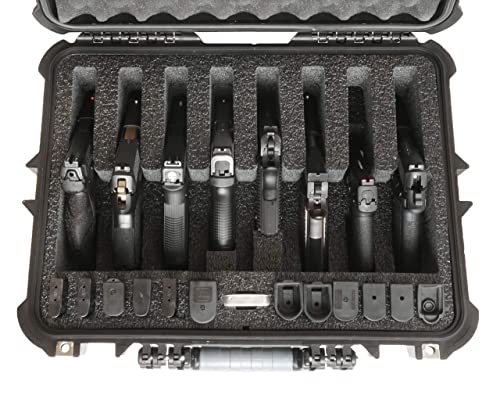 Case Club 8 Pistol and 12 Magazine Pre-Cut Heavy Duty Waterproof Case with Included Silica Gel Canister to Help Prevent Gun Rust - style: Standard Version
