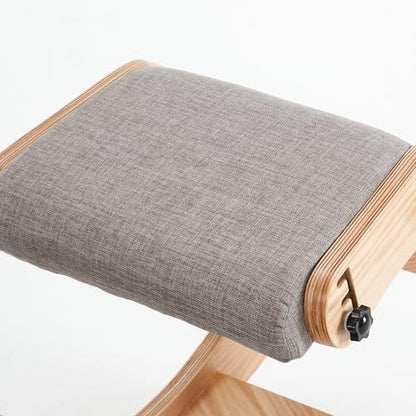 Ergonomic Kneeling Chair, Adjustable Rocking Office Chair Wooden Knee Chair Posture Chair for Home Office Back Pain Relief, Grey - color: Grey