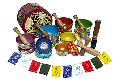 ESK Chakra Healing Tibetan Singing Bowl Set of 7 for Meditation- Himalayan Singing bowls, ESK 11
