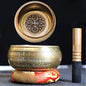 Tibetan Singing Bowl Set,Carved with Crossed Vajra and Mentra of Om Mane Padme Hum,For Sound Healing,Meditation,Yoga,Relaxation,Chakra Balance,Handmade in Nepal(6.5inches) - color: Cross Vajra, size: 16.5cm