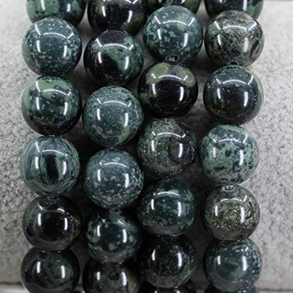 Amandastone Natural Gemstone 10mm Round Beads Stretch Bracelet 7 Inch - color: Kambaba Jasper
