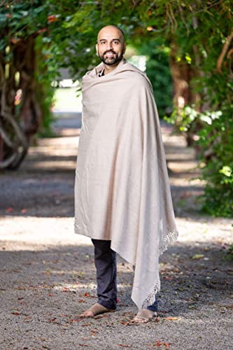 Meditation Shawl or Meditation Blanket, Shawl/Wrap, Oversize Scarf/Stole. Large. Unisex. - color: Beige