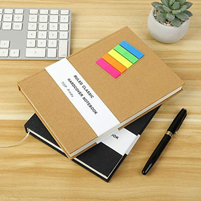 A5 Hardback Notebook Journal, Thick Classic Notebook, Hardcover Executive Notebooks, Plain Basics Journal, 296pp, 80gsm, 8.4 x 5.7 inch (Kraft)