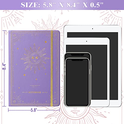 Artfan Ruled Notebook/Journal – Premium Thick Paper Faux Leather Classic Writing Notebook with Pocket + Page Dividers Gifts, Banded, Large, 144 Pages, Hard Cover, Lined (5.8 x 8.4) - Purple - color: Purple1